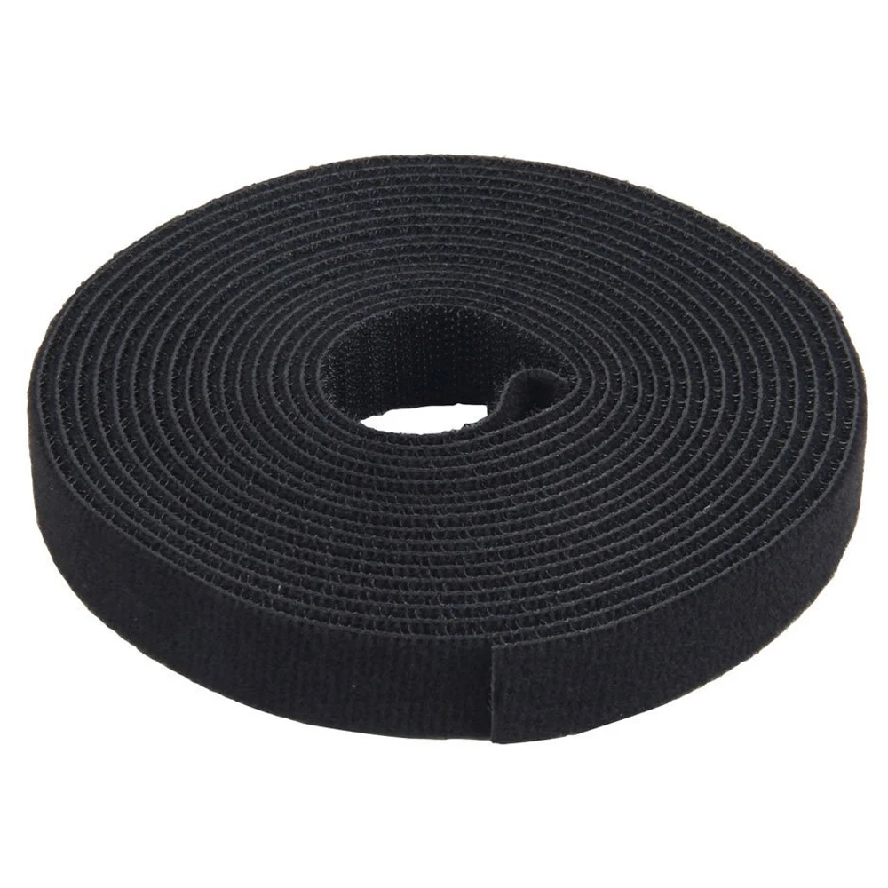 

HHTL-Utility Nylon Double-sided Black Hook & Loop Fastening Tape Strip Cable Tie Roll
