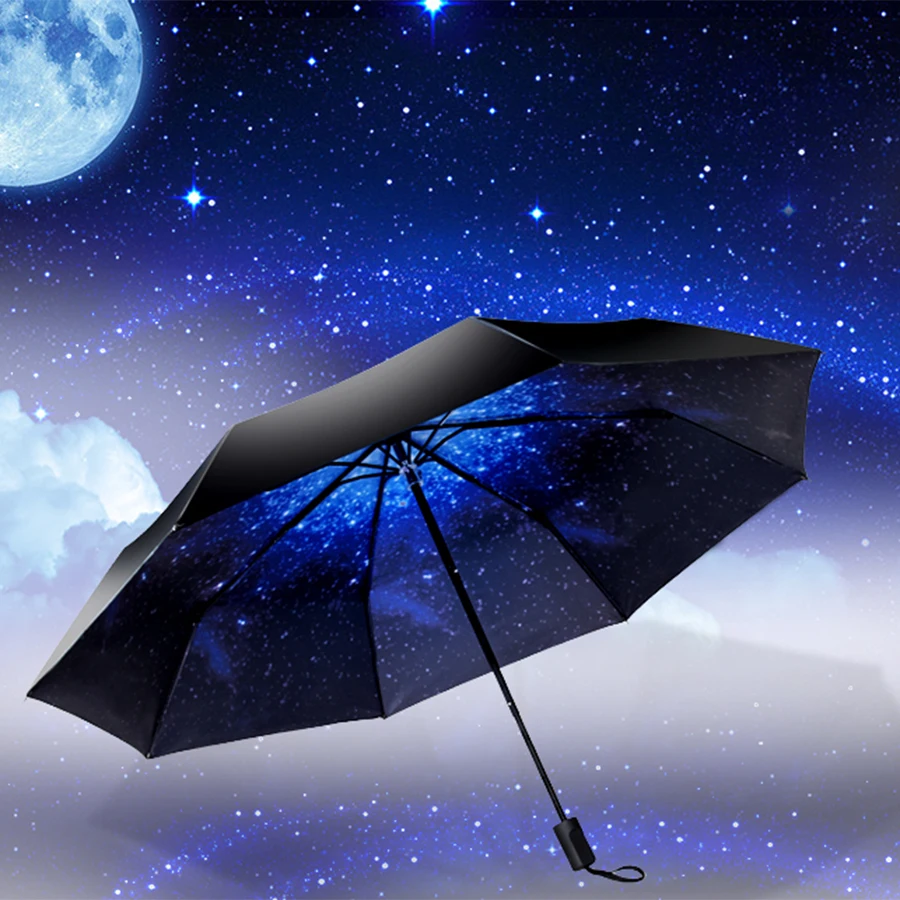 Large Blue Sky Creative Umbrella Female Sunny Womens Wind Resistant