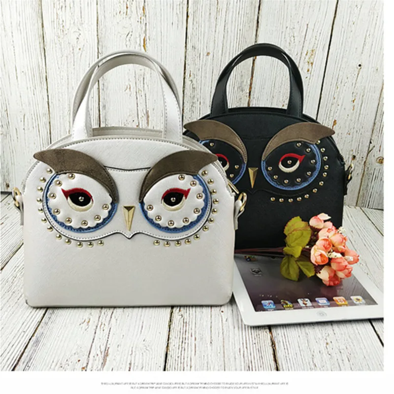 

Bolsos Mujer Female 2018 bag new stereo owl small shell bag ladies handbag Messenger bag embroidery rivet fairy tale package