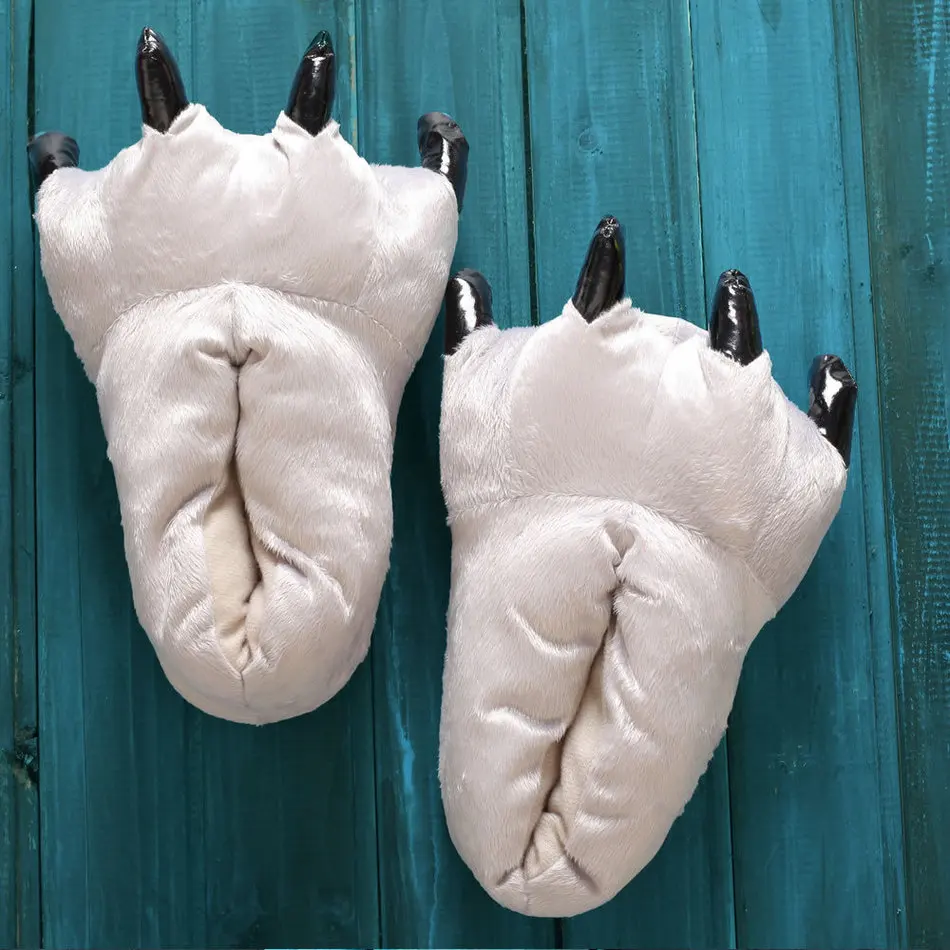 

2017 Unisex Soft Plush Home Slippers Animal Paw Claw Shoes Feet Costume