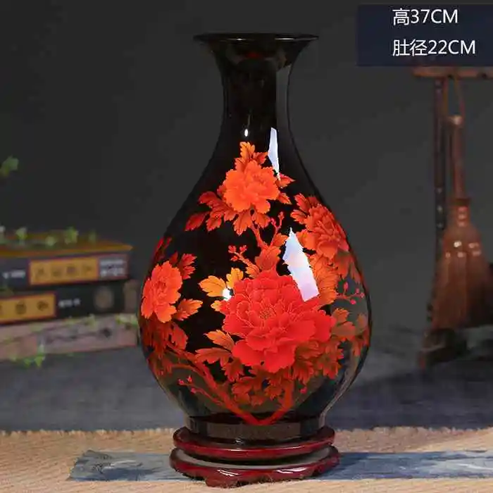 Хрустальные глазурованные Цветочные пионы керамические вазы для домашнего декора