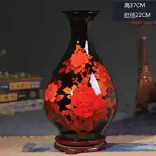 Хрустальные глазурованные Цветочные пионы керамические вазы для домашнего декора