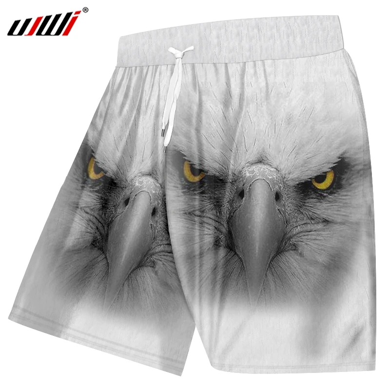 UJWI мужские летние новые пляжные шорты, 3D принт, острый Орел, негабаритный 5XL 6XL, зверь, узор
