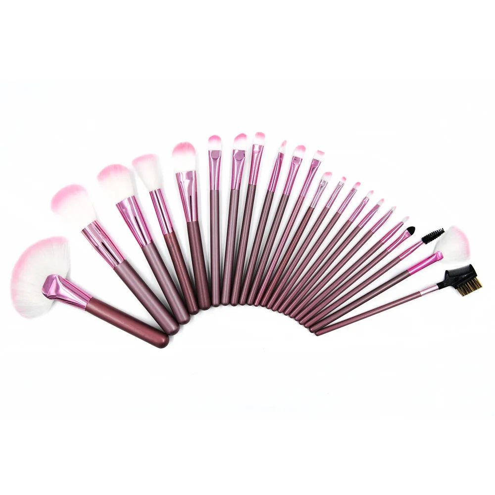Pincéis de Maquiagem Coleção com Case Kit de Ferramentas Moda Estilo Conjunto Macio Pro Cosméticos Rosa Make-up Escova pó Fundação 22 Pçs 7 Aplicador de sombra