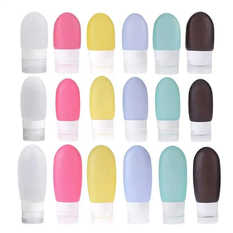 

1Pc 38ml/60ml/90ml Portable Mini Hole Shape Packing Emulsion Bottle Silicone Empty Bottle Travel Lotion Points Shampoo Container