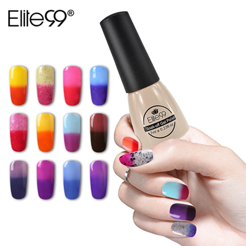 

Elite99 7ml Mood Changing Color Gel Nail Polish Soak Off UV Gel Varnish 3D Semi Permanent Long Lasting Nail Art Gel Nail Polish