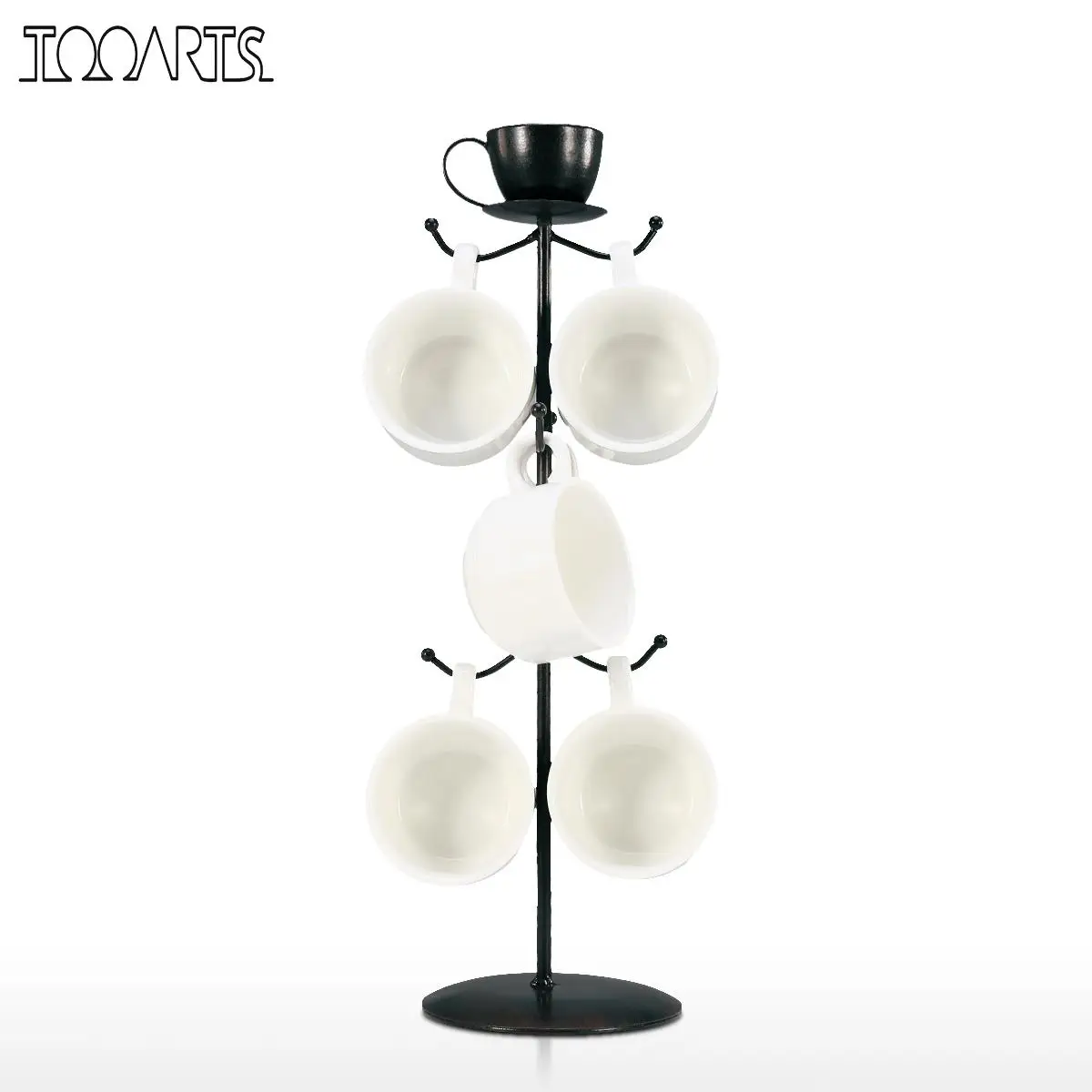 

Tooarts Metal Coffee Mug Stand Mug Tree Holder Mug Rack Tree Coffee Tea Cup Organizer Hanger Holder with 6 Hooks for Home Decor