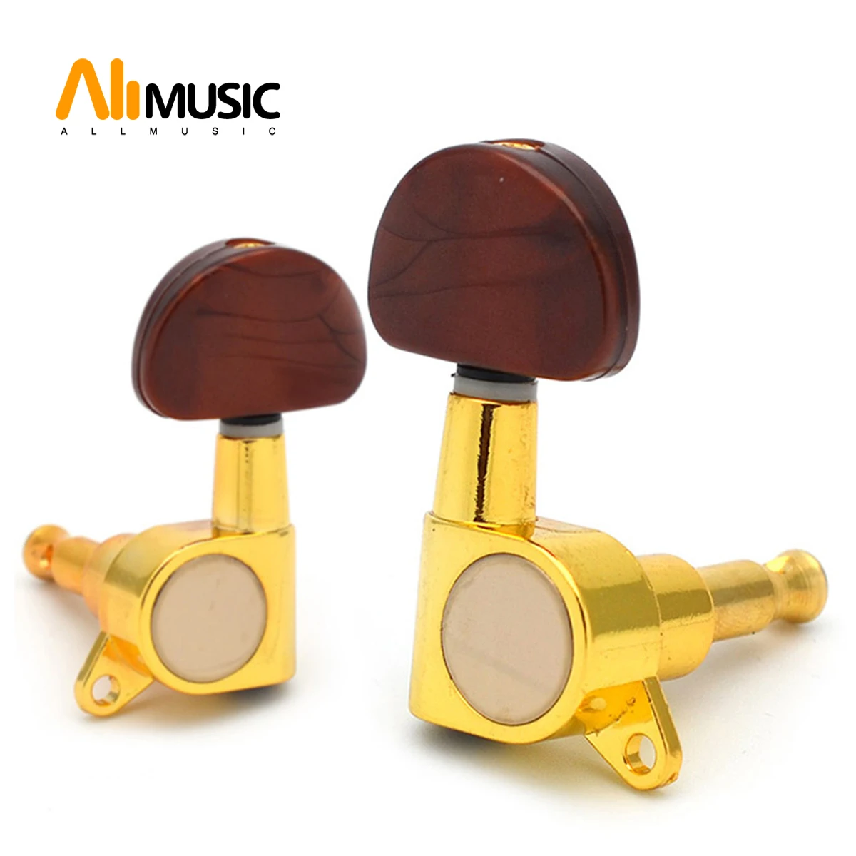 

Big Oval Button Sealed-Gear String Tuning Peg Tuner Machine Head for Acoustic Electric Guitar with Gold & Coffee