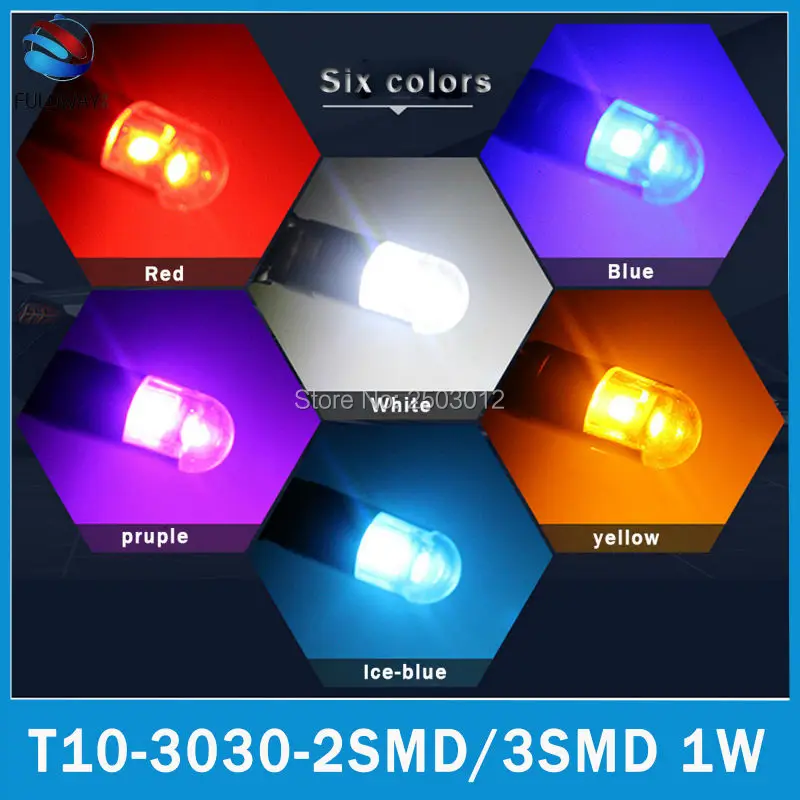 10 шт. T10 W5W 194 168 LED Освещение реветь Водонепроницаемый высокая яркость 3030 2 3 SMD