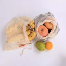 Новые многоразовые производящие хозяйственные сумки хлопковые овощные сумки сетчатые сумки с кулиской домашние кухонные сумки для фруктов и овощей