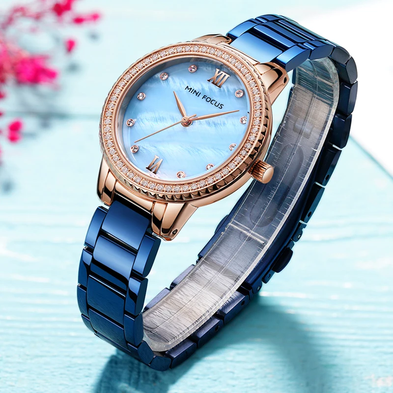 MINI FOCUS Stainless Steel Quartz Watches for Women Luxury Dress Wrist Watch for Lady Woman Relogios Femininos Clock 0226L Blue MINI FOCUS Stainless Steel Quartz Watches for Women Luxury Dress Wrist Watch for Lady Woman Relogios Femininos Clock 0226L Blue