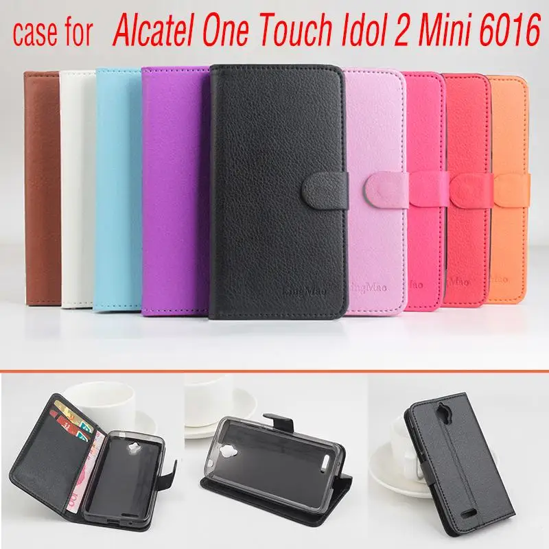 

Phone case for Alcatel One Touch Idol 2 Mini 6016 case Wallet About Flip Cover Mobile Phone Bags. Brand Hot Sale Factory price