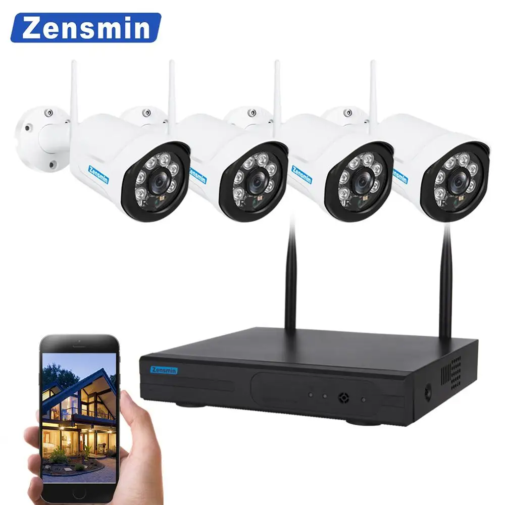 

Zensmin H.264 CCTV 4channel wireless camera kit 720P wifi camera 960P wireless NVR surveillance system