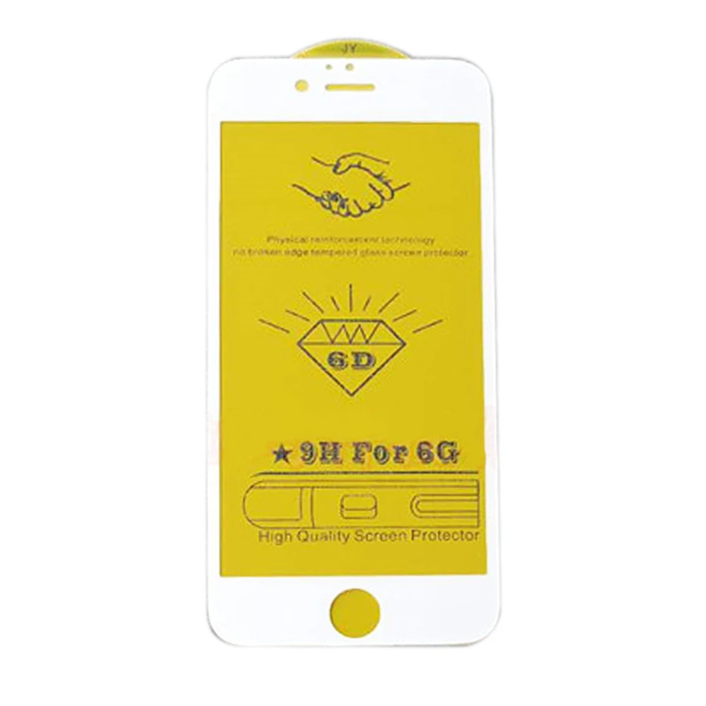 ET 6D изогнутое закаленное стекло для iPhone X/8/7/6/6 S Plus полное покрытие протектор экрана Ультра тонкое Защитное стекло для телефона 2 цвета - Цвет: White for iPhone6P