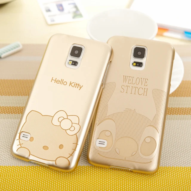 Ultra Thin Gold Cartoon Hello Kitty Hard Pc Case for Samsung Galaxy S5