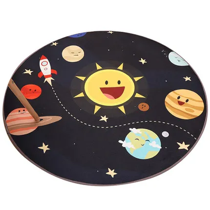 Мультяшный круглый ковер милый Гостиная Спальня Мягкий детский стул ползающий коврик