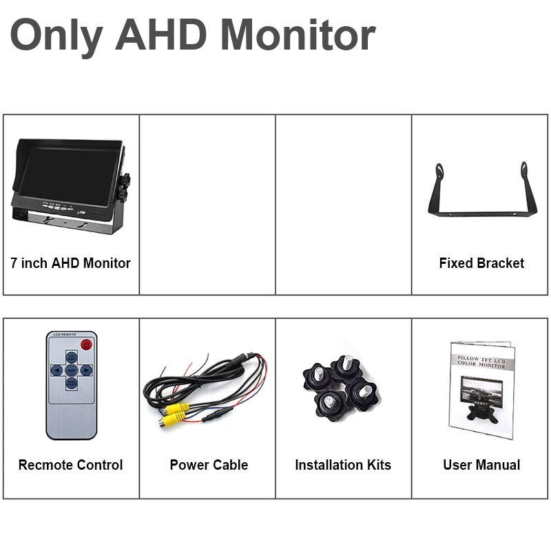 7 дюймов ips экран HD AHD Солнцезащитный козырек автомобильный монитор наблюдения с 2 каналами видео вход парковочная камера система помощи