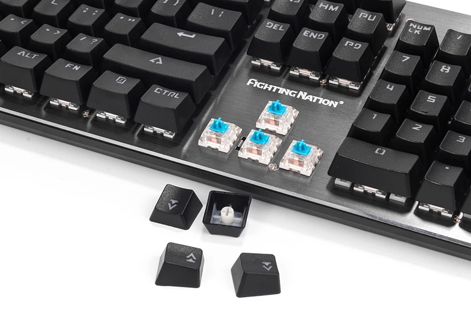 Механическая игровая подсветка клавиатура с подсветкой круглая/квадратная кнопка синий переключатель 104 клавиш металлический алюминиевый сплав панель подсветка светодиодный