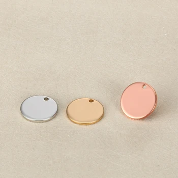 

20pcs/lot 15&20mm Stainless steel Blank gold round crafts supplies Laser-marking DIY accessories bracelet charms Pendent Jewelry