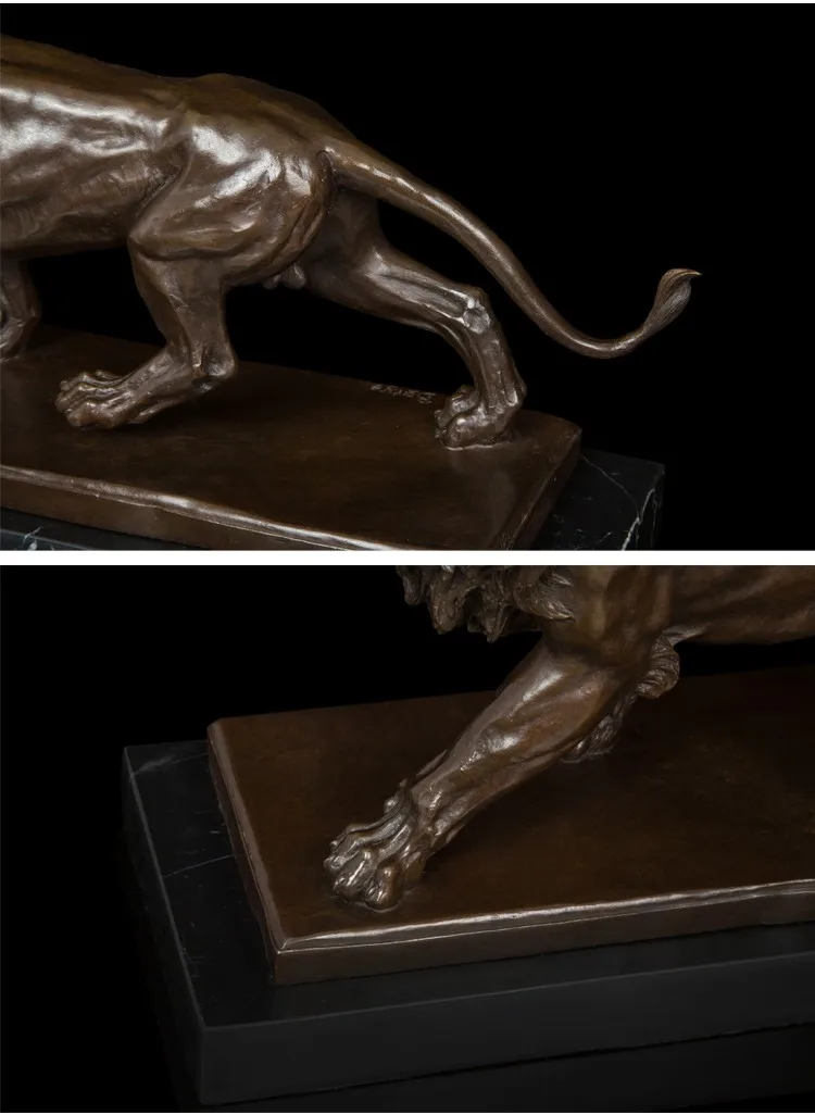 ATLIE бронзовая скульптура льва, страшная статуя, металлическая художественная фигурка животного дикой природы, рождественские подарки