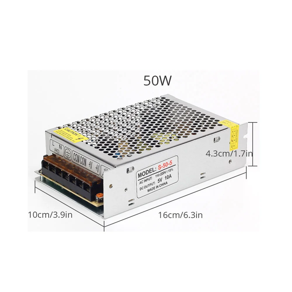 5 в постоянного тока Светодиодный источник питания AC110-220V, 2A, 5A, 8A, 10A, 20A в постоянный ток, 5 В светодиодный адаптер, светильник, трансформаторы для переключения полосы, светильник - Цвет: 5V 50W 10A