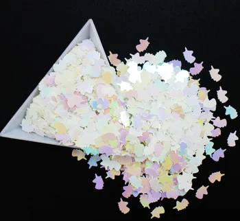 

50g/pack, 14 Colors! 8mm Unicorn Shapes Sequins, Iridescent Rainbow Shining Slices 3D nail art glitters paillettes