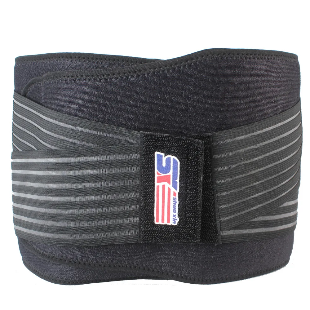 Free Shipping SX532 Black Sports Back Waist Brace Support Strap Wrap