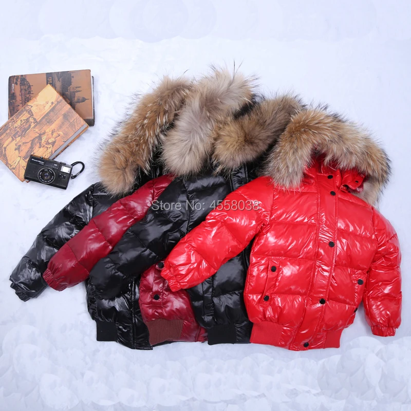 Новая зимняя одежда для маленьких девочек теплая куртка из меха енота Рождественский зимний комбинезон От 1 до 10 лет Детская куртка с капюшоном, верхняя одежда зимнее пальто для маленьких девочек