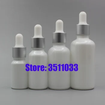 

10ml20ml30ml Glass White Empty Cosmetic Essential Oil Bottle, DIY Makeup Perfume Dropper Refillable Container,Cosmetic Container