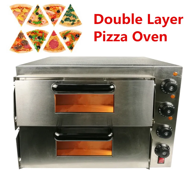 Double Layer Electric Pizza oven Higher Pizza Machine 3000W Horizontal