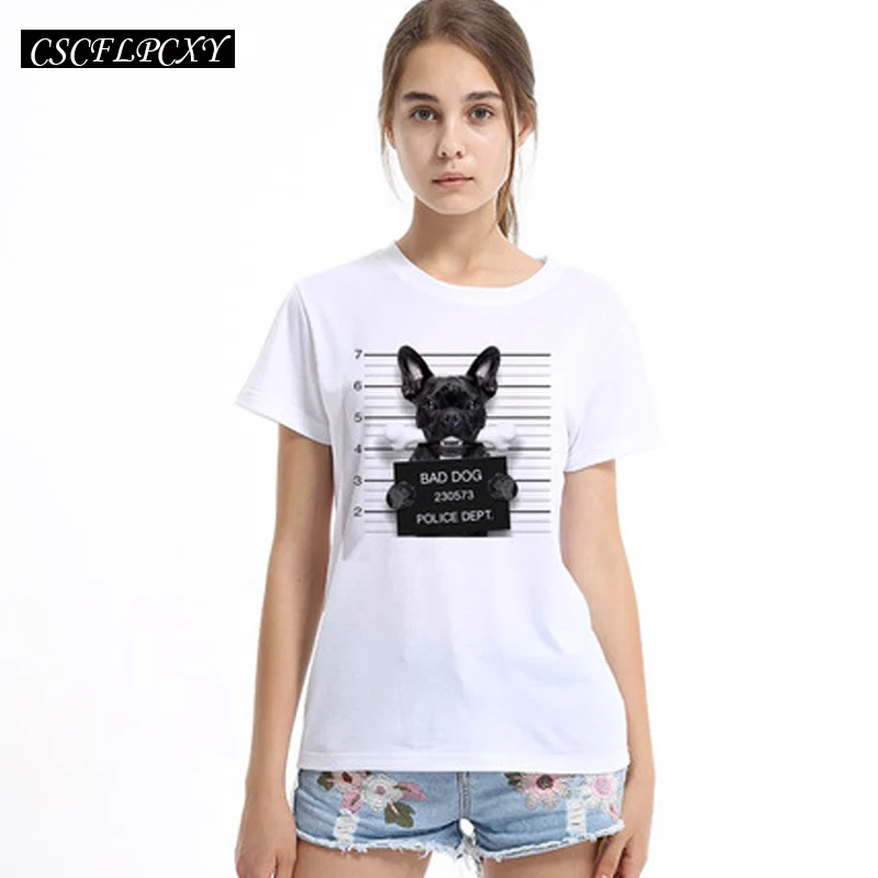 2017-Vendita-Calda-Cane-di-Polizia-Dept-Maglietta-delle-Donne-di-Disegno-Francese-Bulldog-T-Shirt.jpg_640x640 (8)