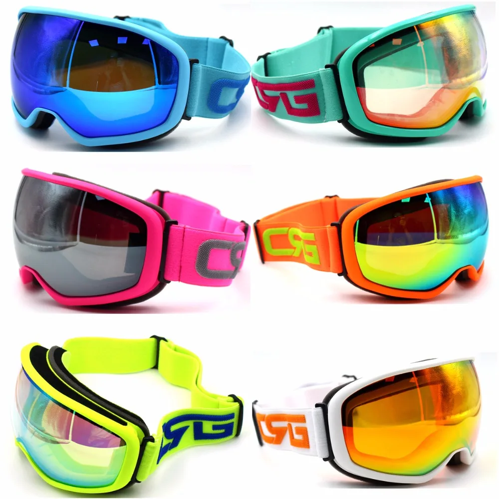 Brand Ski Goggles Spherical Surface Double Lens UV400 Anti Fog Big Ski Mask Glasses Skiing Men