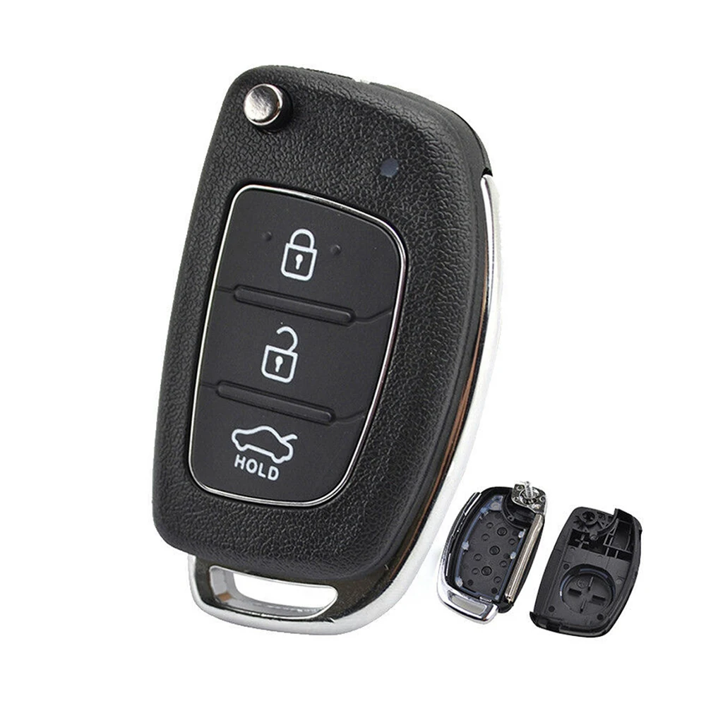 

New 3 Buttons Replacement Folding Car Key Shell for Hyundai Elantra Tucson I20 Creta Ix35 Black Remote Control Key Case Fob 2019