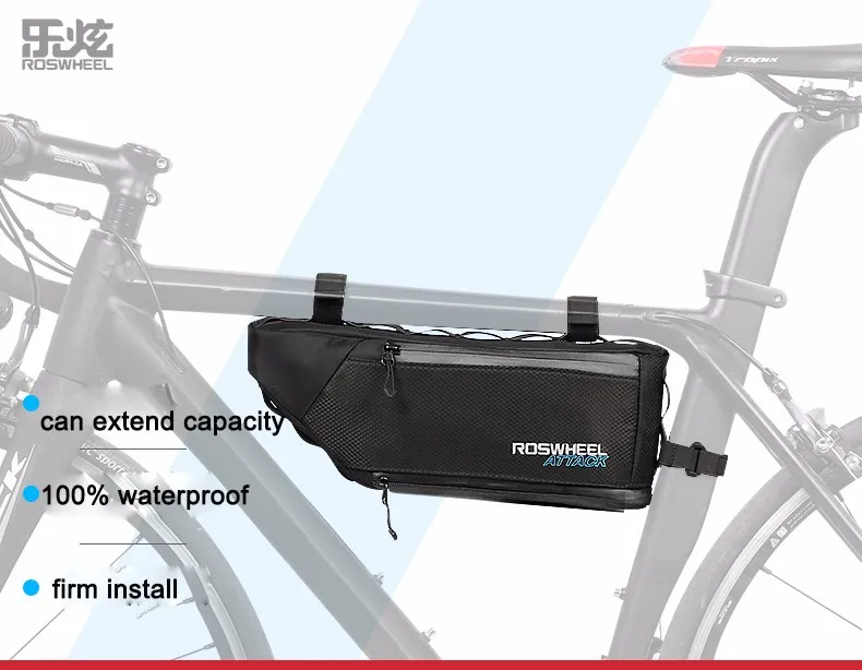 Perfect ROSWHEEL  4L 100% Waterproof Bicycle Bag Bike Accessories Front Frame Tube Triangle Bag Bicycle Cycling Bags 2