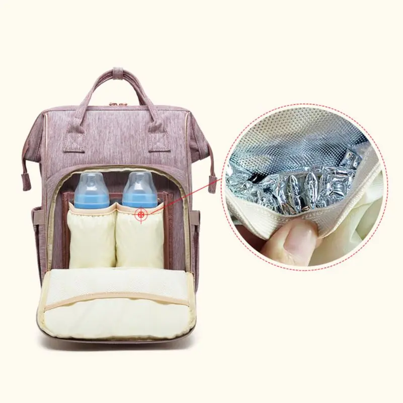 

Baby Backpack Diaper Bag with Changing Pad and Cooler Pocket Diaper Bag for Mom and Dad