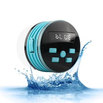 

Waterproof Bluetooth Speaker IPX7 Wireless Tub Suction Speakers With Breathing Light FM For Shower Kitchen Pool