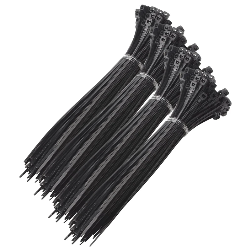 100pcs Zip Wrap TIES Cable Ties Wire Straps PLASTIC Hook Self Locking