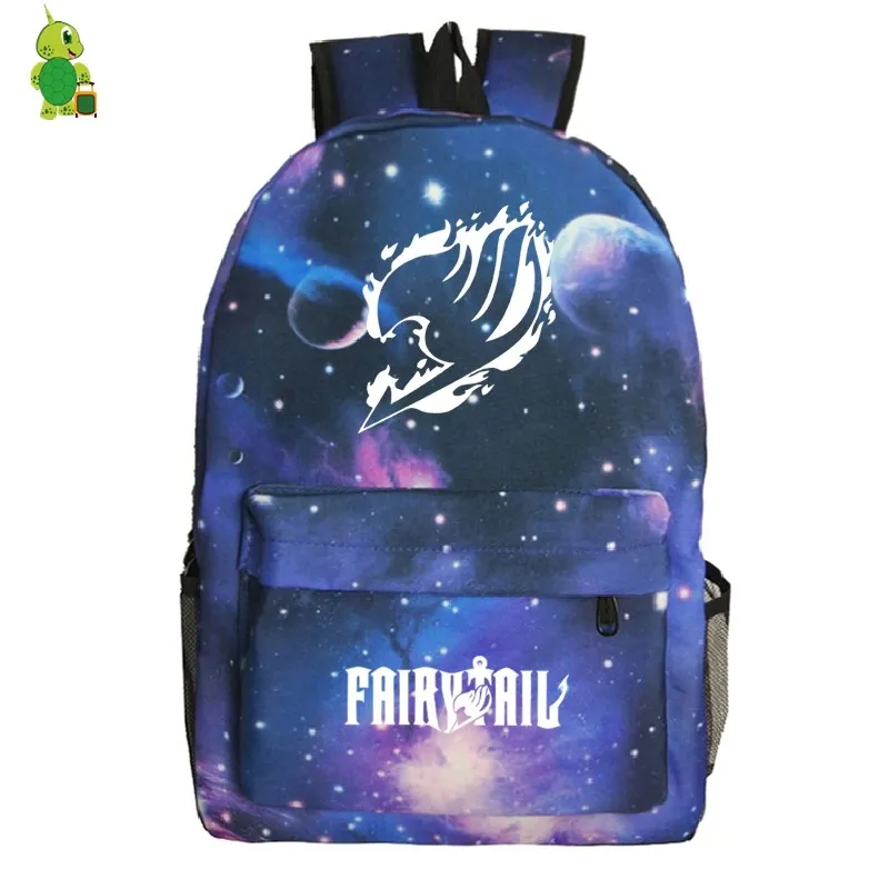 Mochila аниме рюкзак "Хвост Феи" Galaxy школьные сумки для подростков светящиеся для мальчиков и девочек рюкзак для ноутбука дорожные сумки на плечо - Цвет: 1