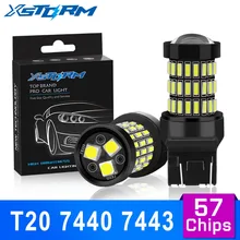 2 шт T20 светодиодный W21W W21/5 W светодиодный лампы 7440 7443 SRCK WY21W 1200LM Авто сигнальные лампы резервного копирования Фары заднего хода белый желтый красный