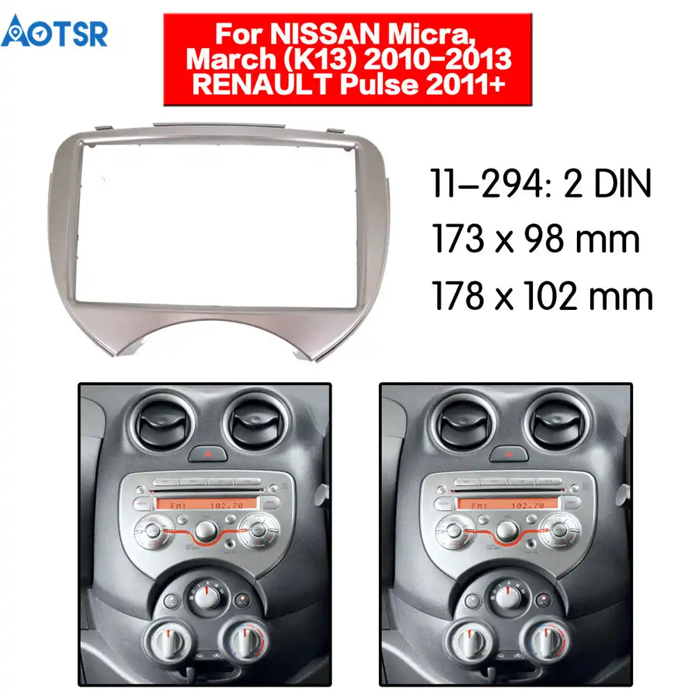 2 din фасции Для NISSAN Micra March (K13) 2010 2013 для RENAULT Pulse 2011 + установочный набор установки