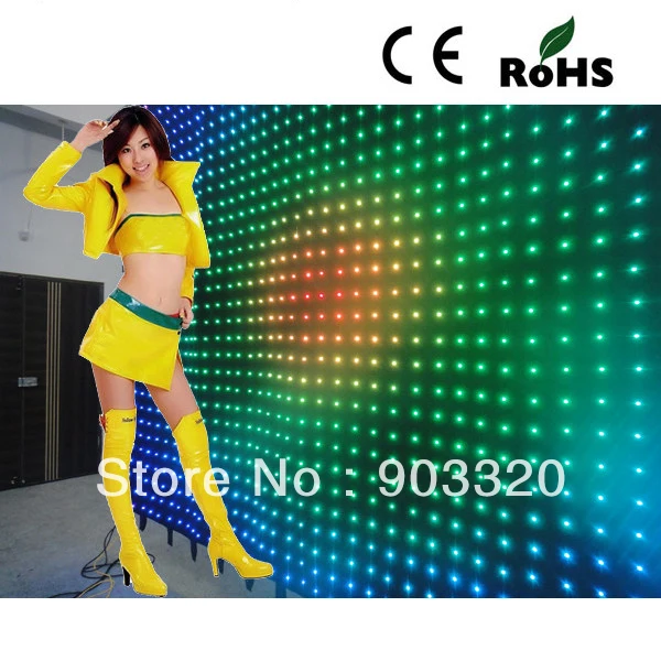 

Rasha P18 2M*3M LED Video Curtain 176pcs SD Card LED Vision Curtain With Remote Control DJ Video Curtain LED Video Curtain