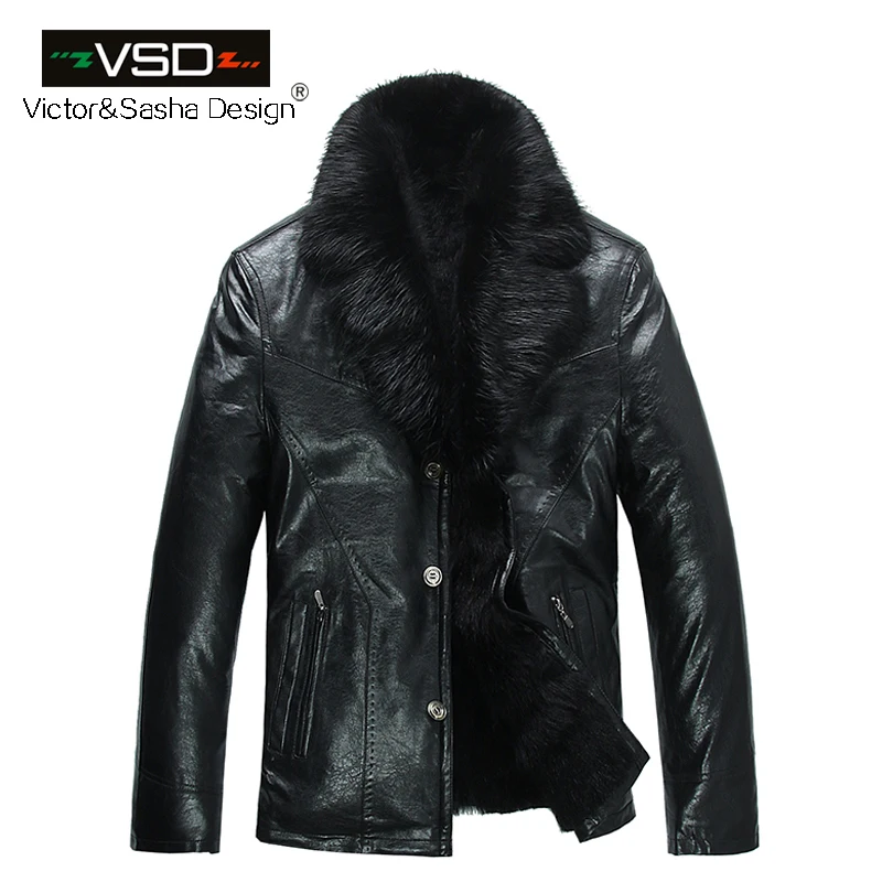

Hot Sale High Quality Fashion Winter Men's Coats Imitation Leather Jacket Mink fur jacket Leather Jackets Men 2016 Freeshipping