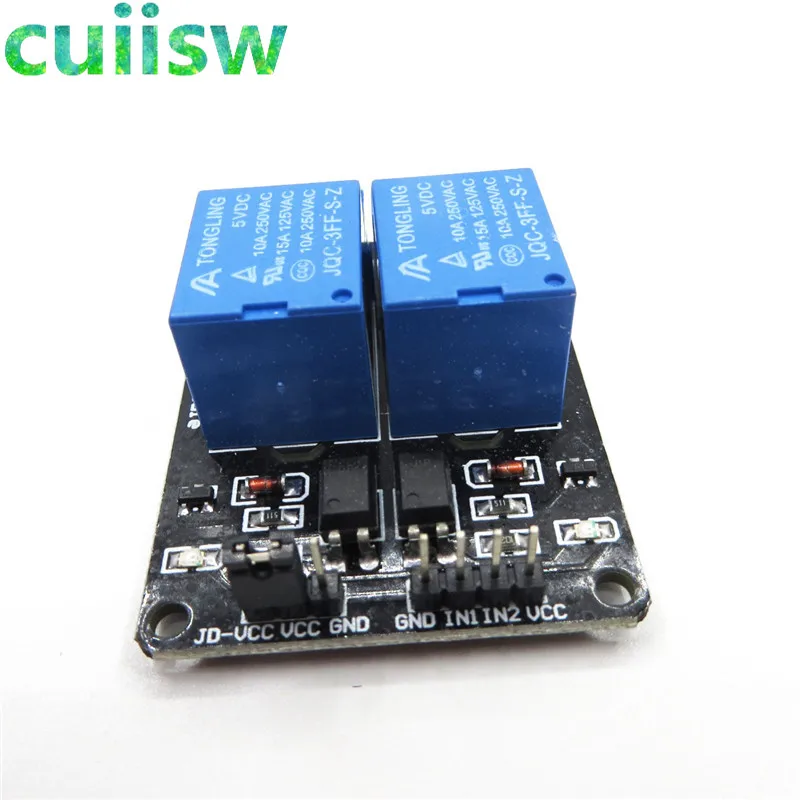 1 шт./лот новый 5 в 2 канальный релейный модуль щит для arduino ARM PIC AVR DSP Electronic 10A|shield for