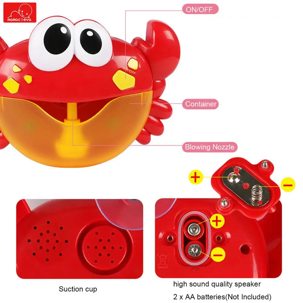MAMACLEVA Bubble Frog Crabs Baby Bath Toys Automatic Bubble Maker Swimming Pool Bathtub Soap Machine Toy with Music Water Toy MAMACLEVA Bubble Frog Crabs Baby Bath Toys Automatic Bubble Maker Swimming Pool Bathtub Soap Machine Toy with Music Water Toy