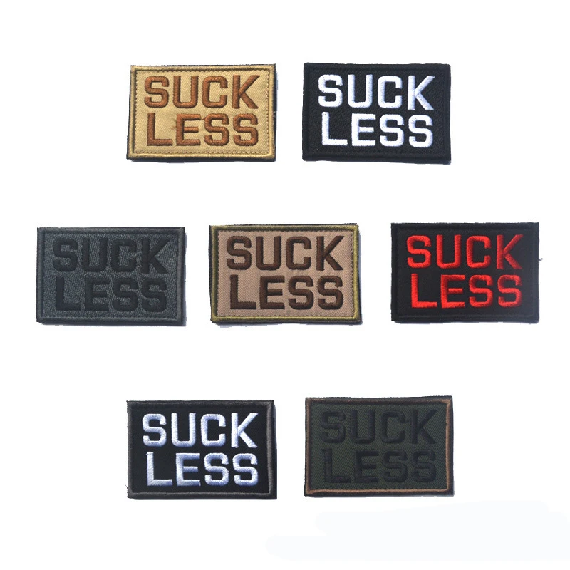 

Embroidery Badge Suck Less Embroidered Patches Military Tactical Badges Outdoor Armband Clothing Cap Bag Fabric Patch 7.6*5CM