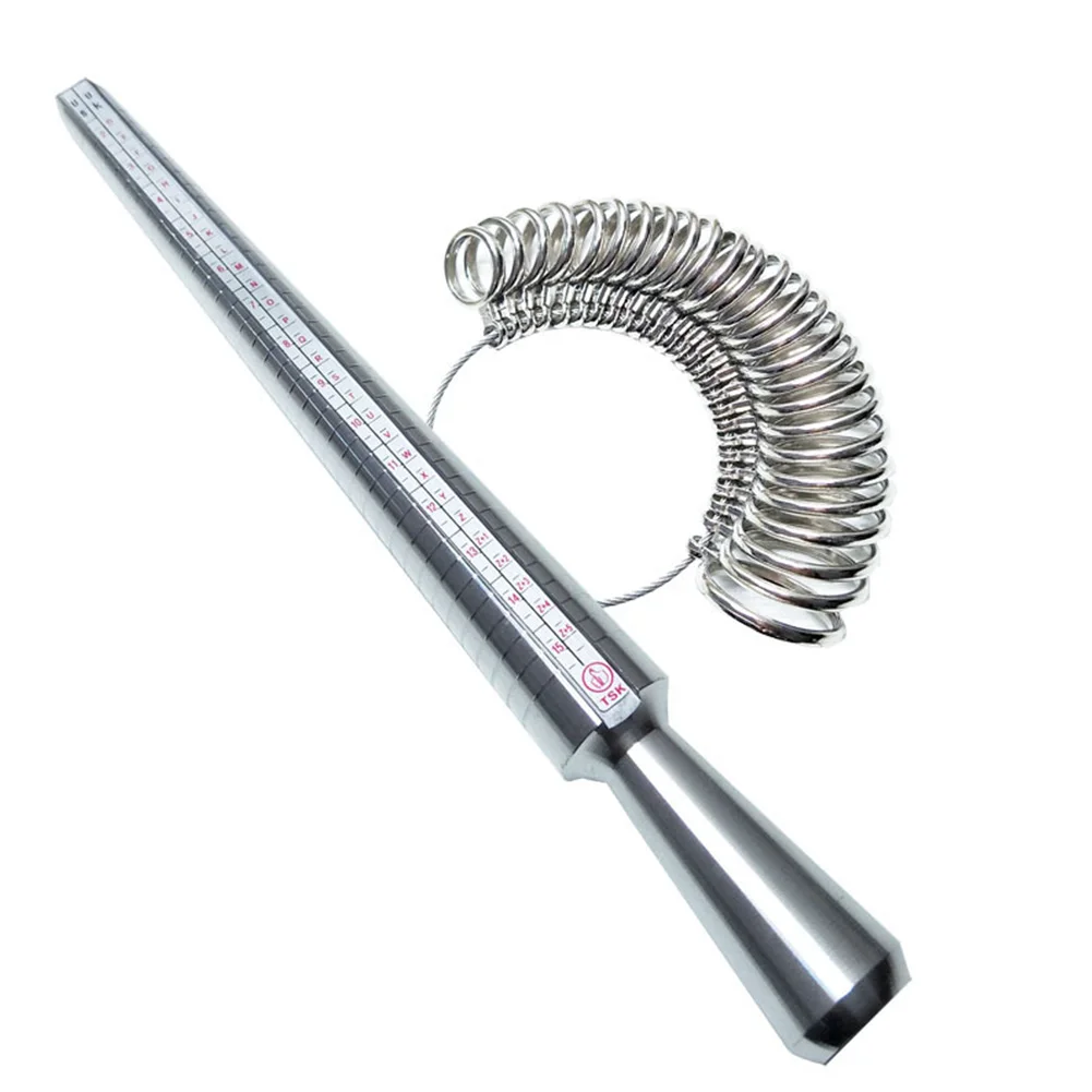 

Accessories Sizing Stick Combine Kit Jewelry Store Tool Finger Mandrel Clear Scale Measuring Circle Home Ring Sizer Set Gauge