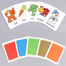 Когнитивные карточки, Обучающие английская головоломка со словами, игрушки для детей, развивающие игрушки для детей, Обучающие карты, животные, графические цвета