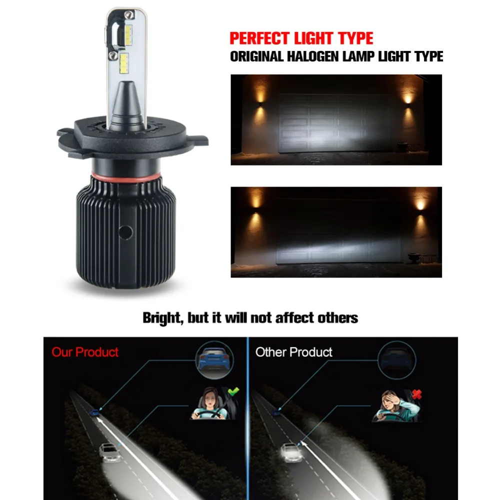 Avacom 2 шт. светодиодный HS1 Phare Moto светильник H4 для мотоцикла 6500K 10000Lm CSP 80W 12V высокий