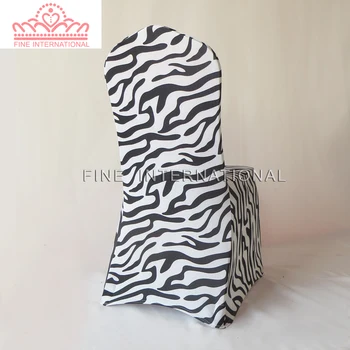 

zebra print spandex banquet chair cover with an flat