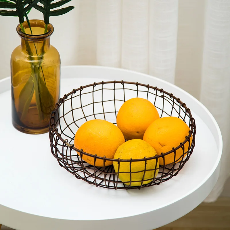 Retro Hand-woven Storage Organizer Fruit Baskets Desktop Sundries Baked Bread Snack |